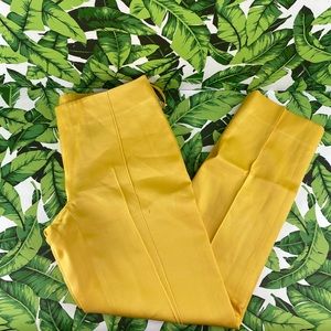Oscar De La Renta Yellow High Waist Trouser Pants